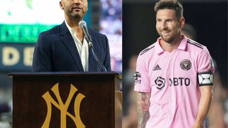 “He Is the Talk of the Town” – MLB Legend Derek Jeter Gives His Flowers to Lionel Messi Ahead of the 36YO’s Game-Winning Display