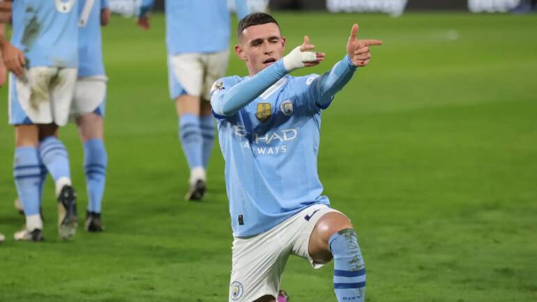 Phil Foden scores brilliant hat-trick for Man City amid Haaland, De Bruyne noise