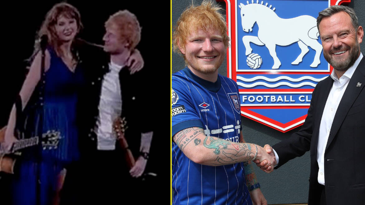 Ed Sheeran purchases stake in Premier League newcomers and celebrates by joining Taylor Swift on stage at Wembley