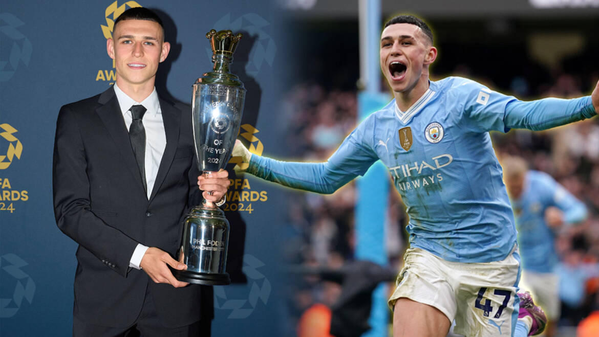 Man City star Phil Foden beats Erling Haaland, Martin Odegaard and Cole Palmer to be crowned as PFA Player of the Year