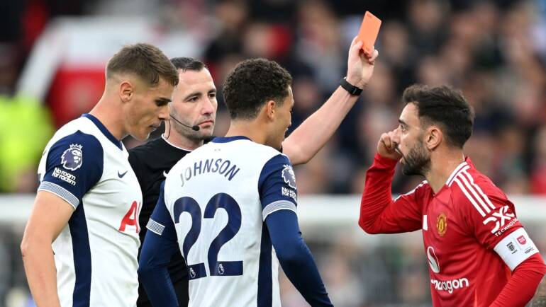 Bruno Fernandes: Man Utd captain’s red card in defeat against Tottenham overturned after successful appeal | Football News | Sky Sports