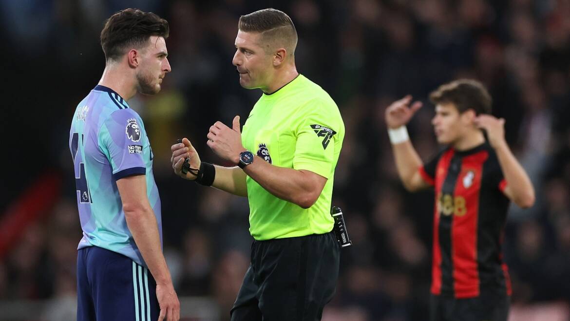 Declan Rice is getting attention for his words to the referee after Bournemouth defeat